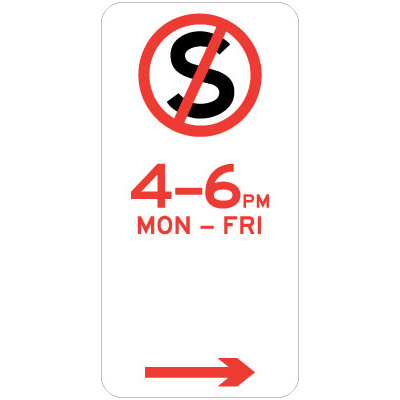 No Stopping - Specific Times  (Right Arrow)