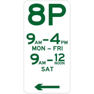 8 Hour Parking (Right Arrow)