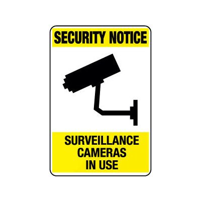 Security Notice Surveillance Cameras In Use