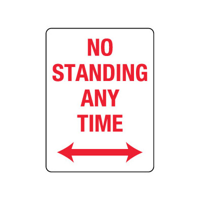 No Standing Any Time with Double Arrow