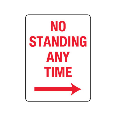 No Standing Any Time with Right Arrow