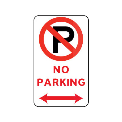 No Parking (With Double Arrow And Symbol)