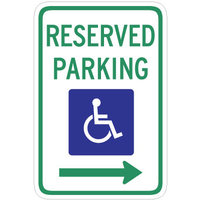 Reserved Parking (Disabled Picto and Right Arrow)