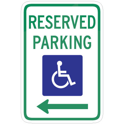 Reserved Parking (Disabled Picto and Left Arrow)