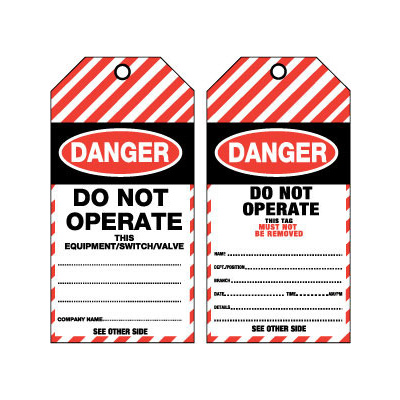 Pkt of 25 Tear Proof - Danger Do Not Operate