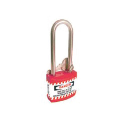75mm Economy Safety Padlock Extra Length Shackle - Red