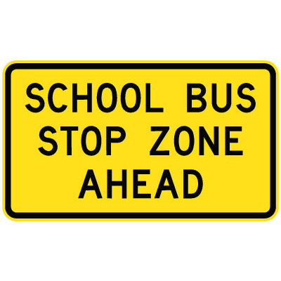School Bus Stop Zone Ahead